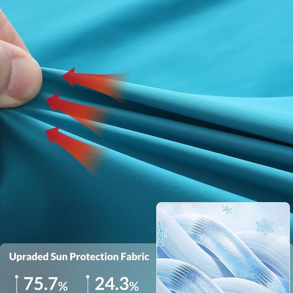 BALEAF Women's Sun Protection Swim Cover Up Blue Small - Picture 6 of 7